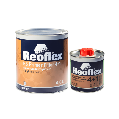 REOFLEX Грунт 2К Акриловый 4+1  ПРЯМО НА МЕТАЛЛ белый 0,8л+0,2л